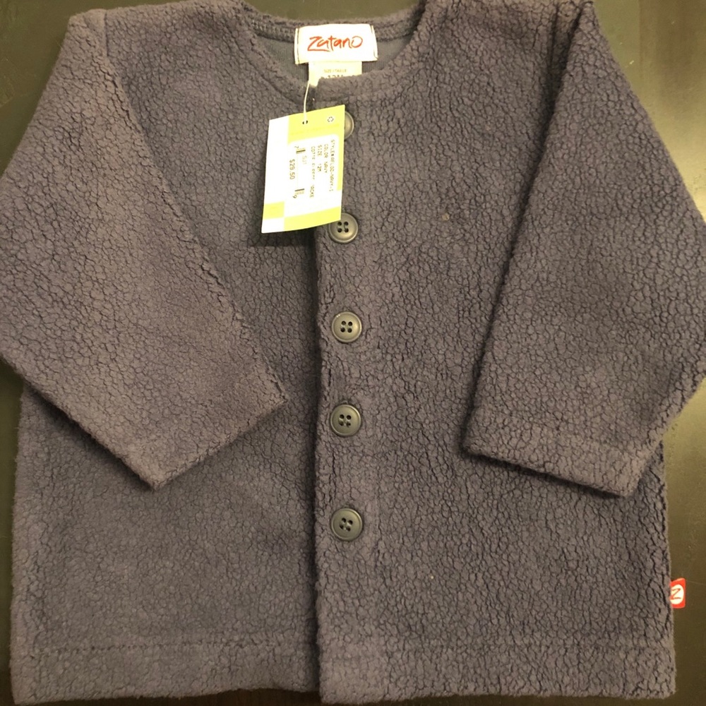Zutano baby cozie fleece jacket.NWT.Size 12m navy.